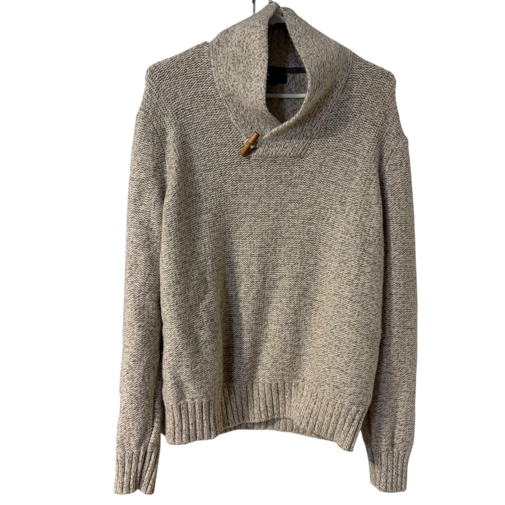 Banana Republic Mens Preppy Classy Old Money Turtleneck Sweater in Beige Large